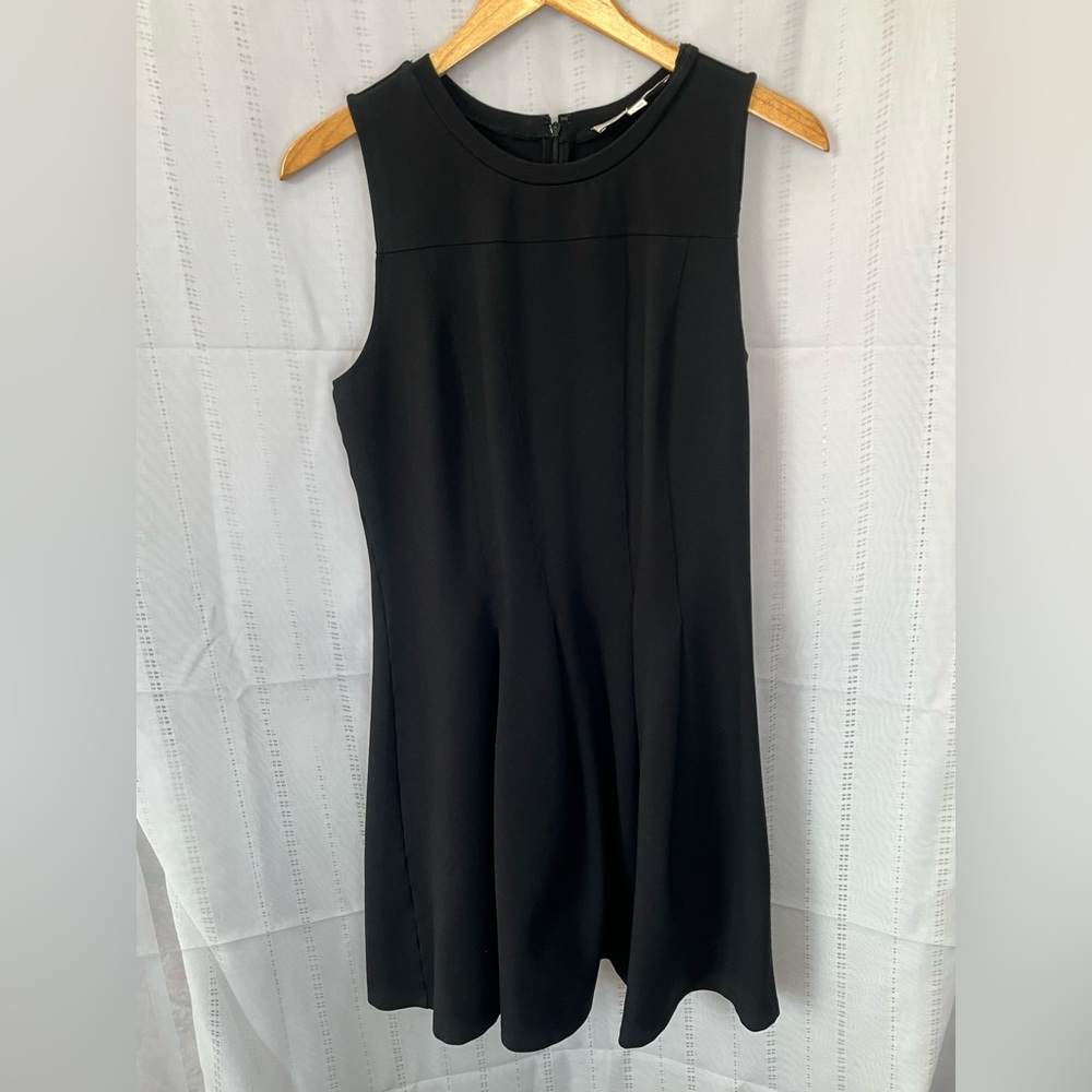 LOFT Classic Black Midi Dress Size 8 EUC